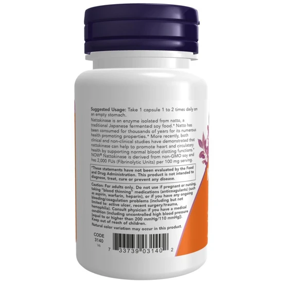 NOW Foods Nattokinase 100mg 60 Vcaps