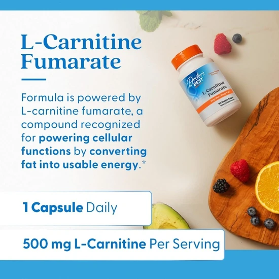 Doctor's Best L-Carnitine Fumarate 855mg Vegicaps 180 Vegicaps
