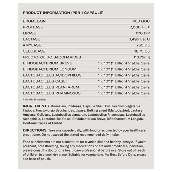 SOW Minerals Live Bacteria & Digestive Complex Capsules 30 Capsules