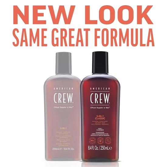 American Crew 3 In 1 Shampoo Conditioner & Body Wash 250ml