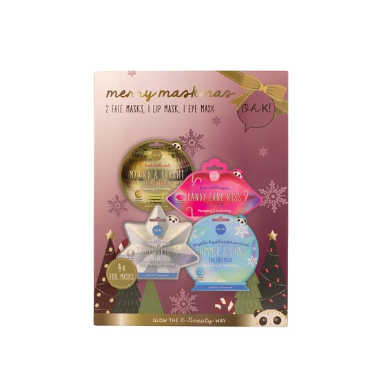 Oh k! Merry Maskmas Ornamental Set Set of 4 Foil Masks