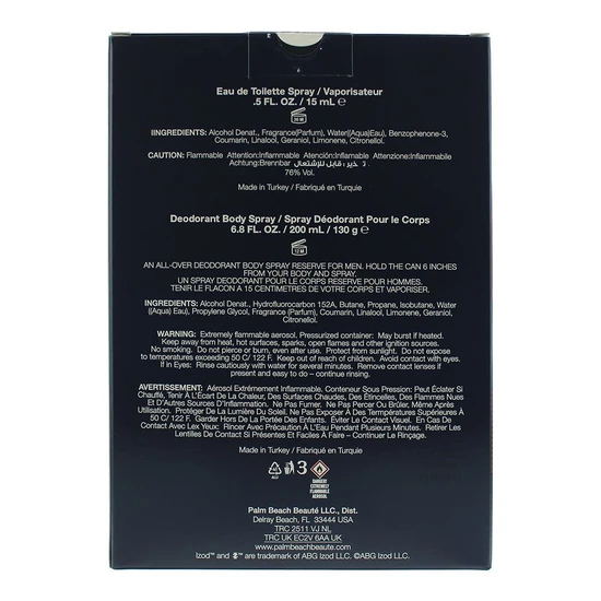 Izod Red Gift Set 15ml Eau De Toilette + 200ml Body Spray