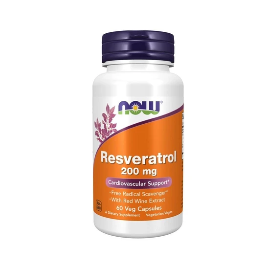 NOW Foods Natural Resveratrol With Red Wine Extract 200mg - 60 Vcaps