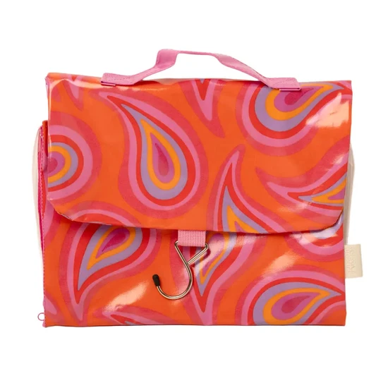 Victoria Green Groovy Paisley Threefold Hanging Wash Bag & Small Clear Makeup Bag Set