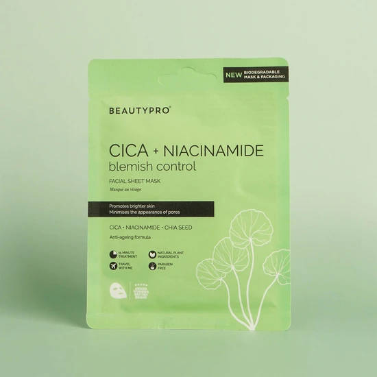 BeautyPro CICA + NIACINAMIDE Facial Sheet Mask Pack of 4