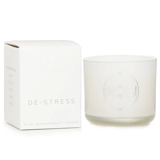 iKOU Essentials Aromatherapy Natural Wax Candle Glass De-Stress 100177 85g