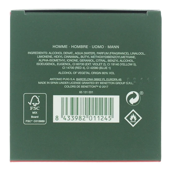 United Colors Of Benetton Colours Man Green Eau De Toilette 100ml