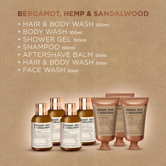 Baylis & Harding Bergamot, Hemp & Sandalwood 7 Day Essentials Gift Set Pack of 1
