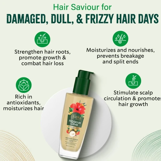 Dabur Vatika Naturals Hibiscus Olive Ritual Oil 100ml
