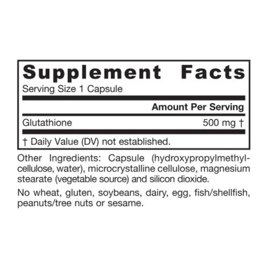 Jarrow Formulas Glutathione Reduced 500mg 150 Veggie Capsules
