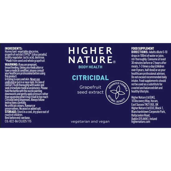 Higher Nature Citricidal Liquid 25ml