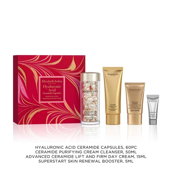 Elizabeth Arden 4pc Set Hyaluronic Acid Ceramide Caps Plump With A Twist