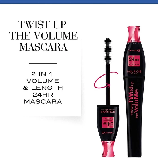 Bourjois Twist Up The Volume 2-In-1 Volume & Length 24hr Mascara 23 Black