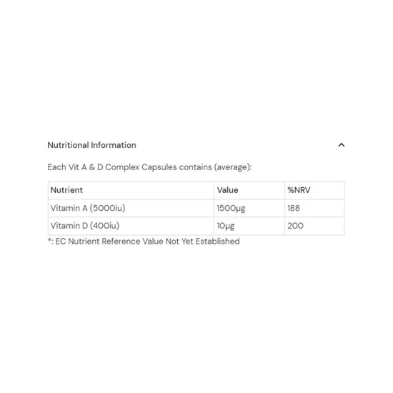 Health Aid Vitamin A & D Complex Capsules 60 Capsules