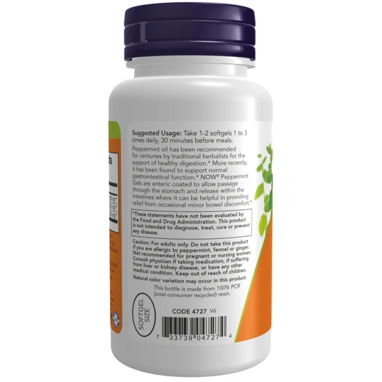 NOW Foods Peppermint Gels 90 Soft Gels