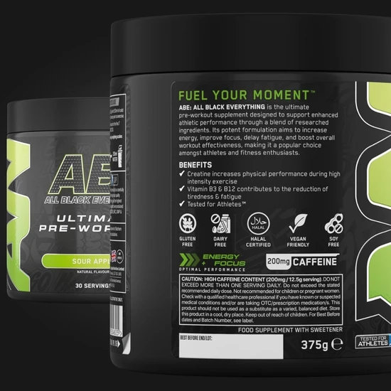 Applied Nutrition All Black Everything Sour Apple 375g