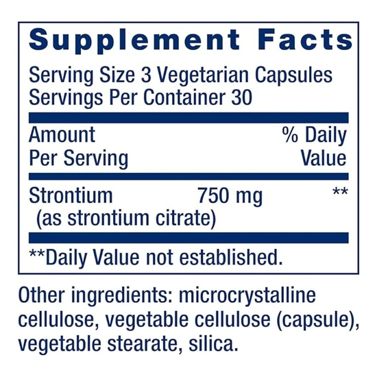 Life Extension Strontium 750mg Vegicaps 90 Vegicaps