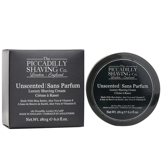 The Piccadilly Shaving Co. Unscented Luxury Shaving Cream 180g