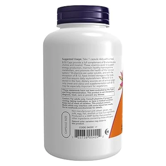 NOW Foods Vitamin B- Capsules 50 Capsules