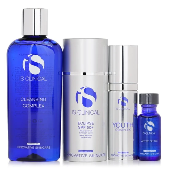 iS Clinical Pure Renewal Collection Gift Set 180ml Cleansing Complex, 15ml Active Serum, 30g Youth Complex & 100g Eclipse SPF 50 Sunscreen Cream