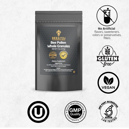 BEE&YOU Natural Bee Pollen Granules-Wildcrafted 142g