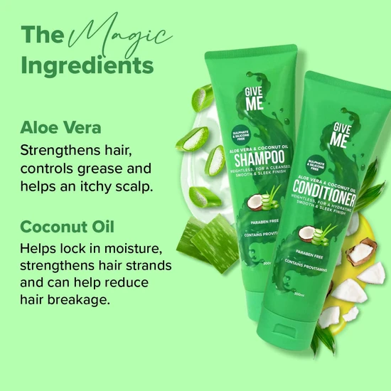 Give Me Sulphate & Silicone-Free Nourishing Shampoo & Conditioner 300ml Shampoo & 300ml Conditioner