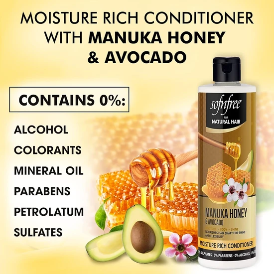 Sofn'Free For Natural Hair Manuka Honey & Avocado Conditioner 350ml