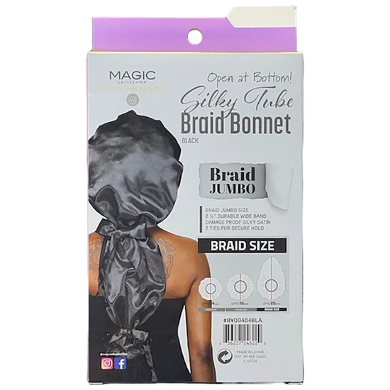 Magic Collection Silky Tube Braid Bonnet jumbo / black