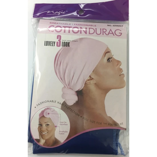 Magic Collection Breathable Cotton Durag 2259AST Black