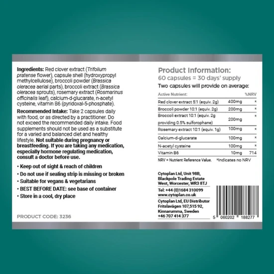 Cytoplan Oestrogen Balance Support Capsules 60 Capsules