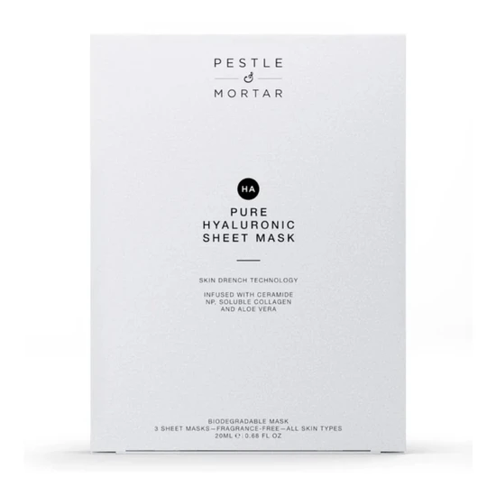 Pestle & Mortar Pure Hyaluronic Sheet Masks x3