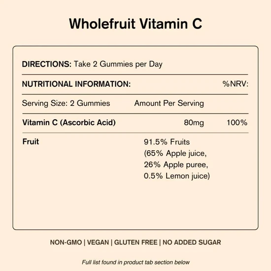 Vegums Wholefruit Vitamin C Gummies 30 Gummies