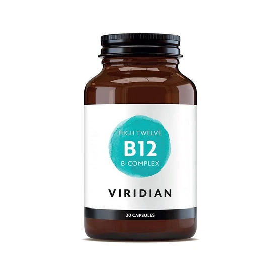 Viridian HIGH TWELVE Vitamin B12 With B-Complex 30 Veg Caps