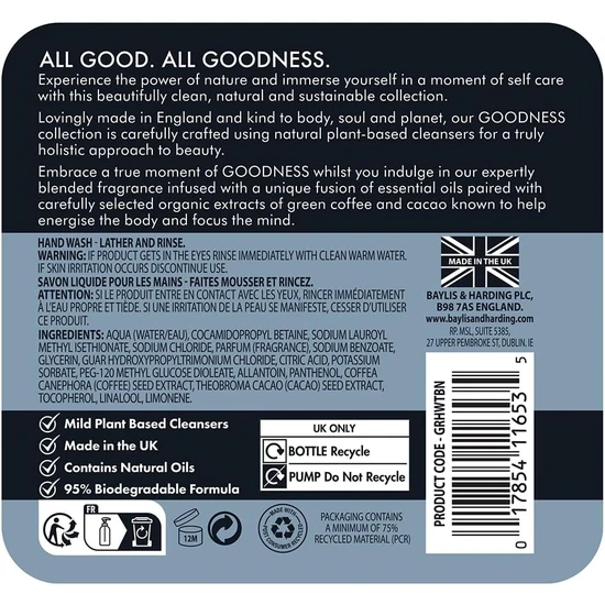 Baylis & Harding Goodness Tonka Bean & Neroli Natural Hand Wash 500ml