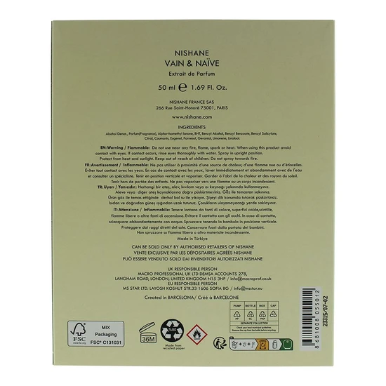 Nishane Vain & Nave Extrait De Parfum 50ml