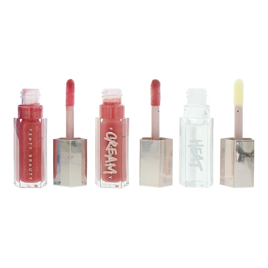 Fenty Beauty Glossy Posse Volume 6.0 Trio Gloss Bomb Cream + Gloss Bomb + Gloss Bomb Heat