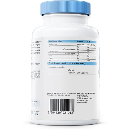 Osavi Selenium 200mcg 180 Vegan Capsules