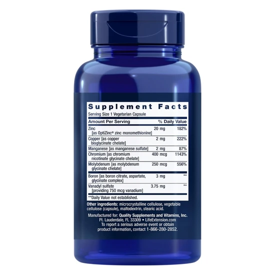 Life Extension Only Trace Minerals Vegicaps 90 Veg Caps