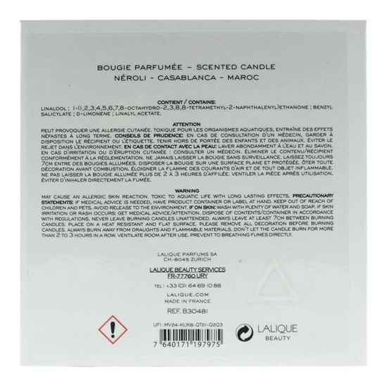 Lalique Neroli Casablanca Candle 600g