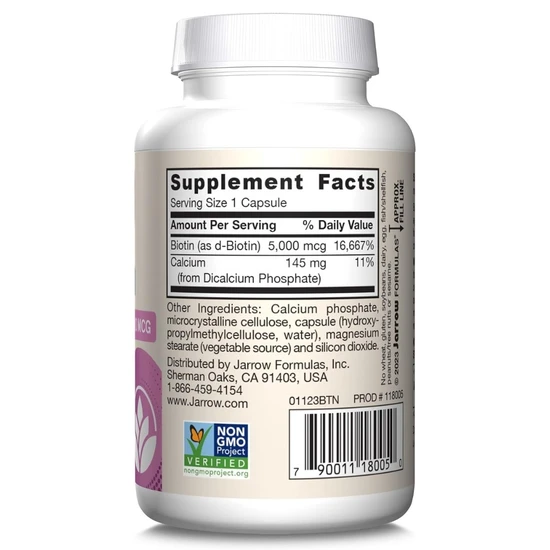 Jarrow Formulas Biotin 5000mcg Capsules 100 Capsules
