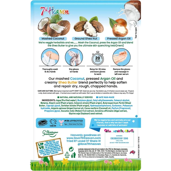 Montagne Jeunesse 7th Heaven Softening Coconut Hand Mask 1 Pair