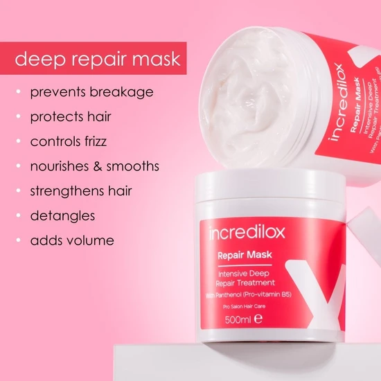 Incredilox Intensive Deep Repair Treatment Mask With Panthenol For Damaged Hair 500ml