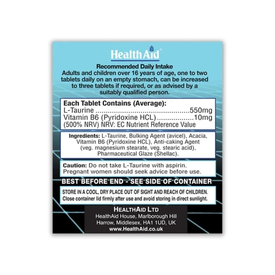 Health Aid L-Taurine 550mg 60 Tablets