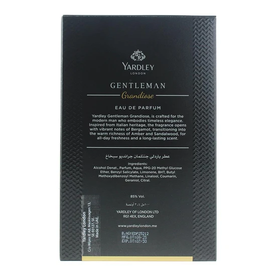Yardley Gentleman Eau De Parfum Suave 100ml