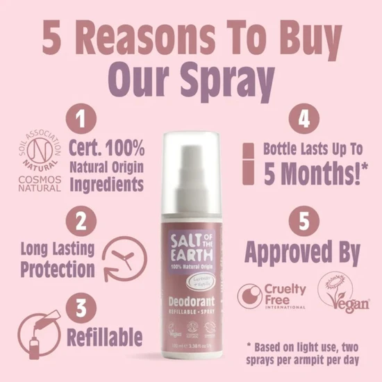 Salt Of The Earth Natural Deodorant Spray Lavender & Vanilla 100ml