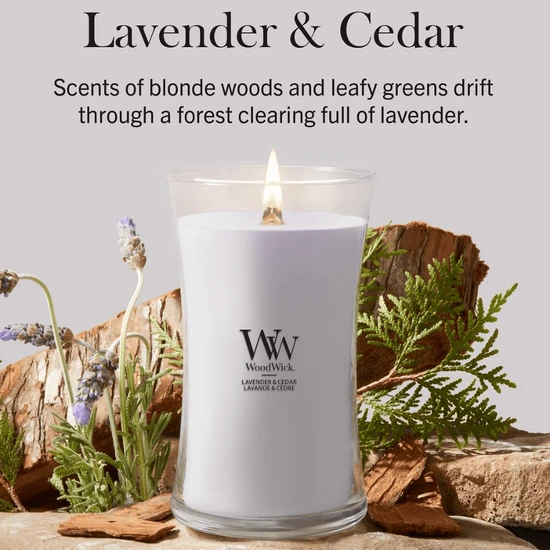 WoodWick Lavender & Cedar Large Hourglass Candle