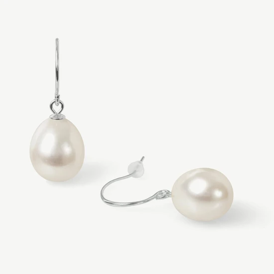 Kyoto Pearl Avery 6mm Pearl Drop Earrings 925 Sterling Silver White