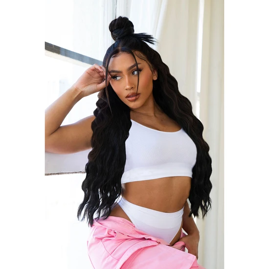 LullaBellz Super Thick 26" Waist Length Wave Clip In Hair Extensions 5 Piece