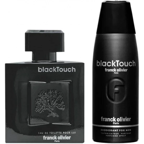 Franck Olivier Black Touch 100ml Eau De Toilette + 250ml Deodorant Coffret Set
