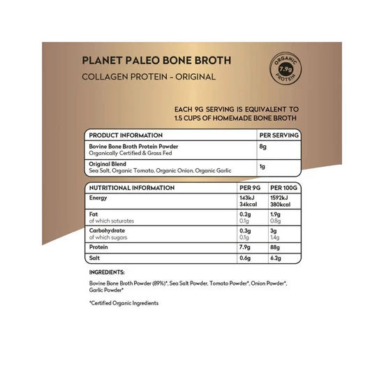 Planet Paleo Organic Bone Broth Collagen Protein Original 225g